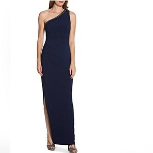Adrianna Papell One Shoulder Jersey Gown Dress